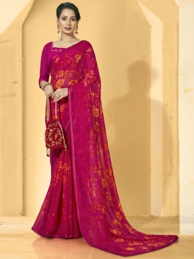 Printed Georgette Fuchsia EDWS 300102
