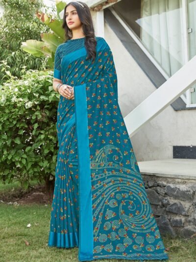 Printed Satin Linen Peacock EDWS 300205