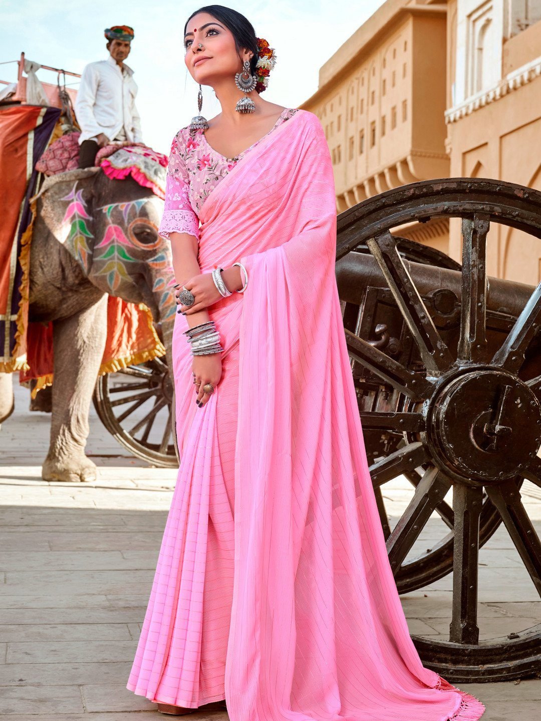 Printed Georgette Pink EDWS 300301