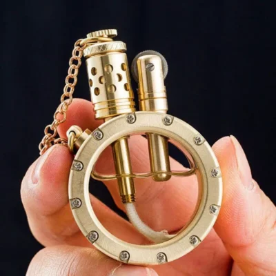 Brass Kerosene Lighter Transparent Oil Tank Manual Lighter EDWS NK20236525