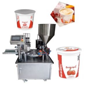 "Perfectly Packed: Automatic Rotary liquid Filling and Sealing Machine for Yogurt, Jelly, Cream, and Drinks" EDWS NK0104032024401