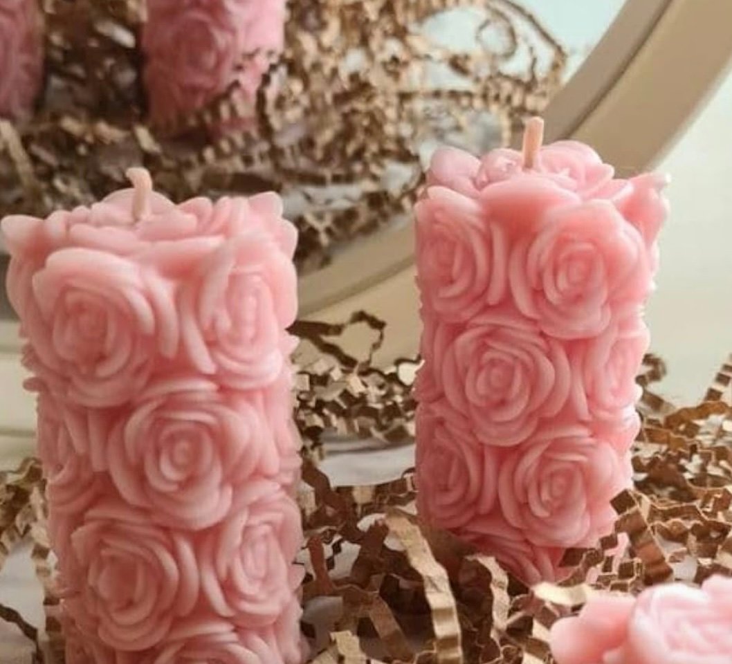 Candléve Rose Pillar Candle set of 2 EDWS20250902