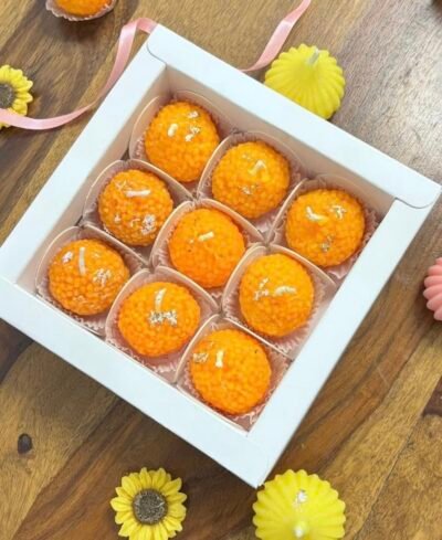 Candléve ladoo candle hand poured set of 6 for gifiting and festive EDWS20250905