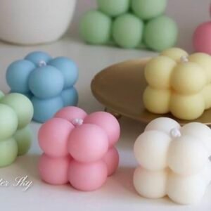 Candléve Bubble Design Decorative Candle, Square Shape set of 4 EDWS20250909