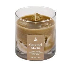 Candléve Latte Coffee Scented Candle, Paraffin Wax and Gel Wax as ice Cubes- Coffee, Chocolate and Vanilla (Vanilla Latte) EDWS20250910