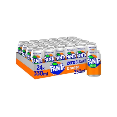 🟠 Fanta Zero Sugar Soft Drink – 330ml x 24 Cans | Bold Taste, Zero Sugar EDWS 201025