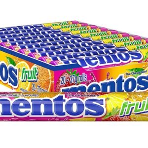 🍬 Mentos Chewy Breath Mints Candy Roll – Assorted Fruit Flavor | Nut Free | 1.32 oz (Pack Of  20 Rolls)EDWS 203002