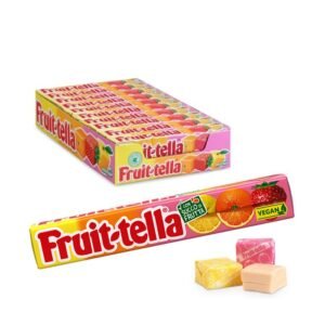 🍓 FRUITTELLA Fruit Candy Vegan Stick | 20 Pieces | Real Fruit Taste – 100% Vegan 🍋 EDWS 20304