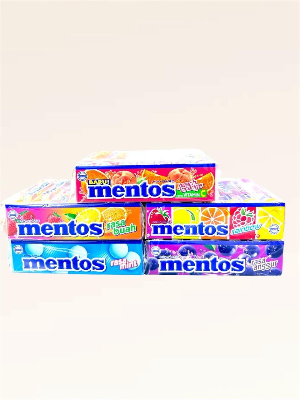 Mentos Chewy Dragee,Fruit Punch Rainbow Roll, Assorted Flavour EDWS2025122321