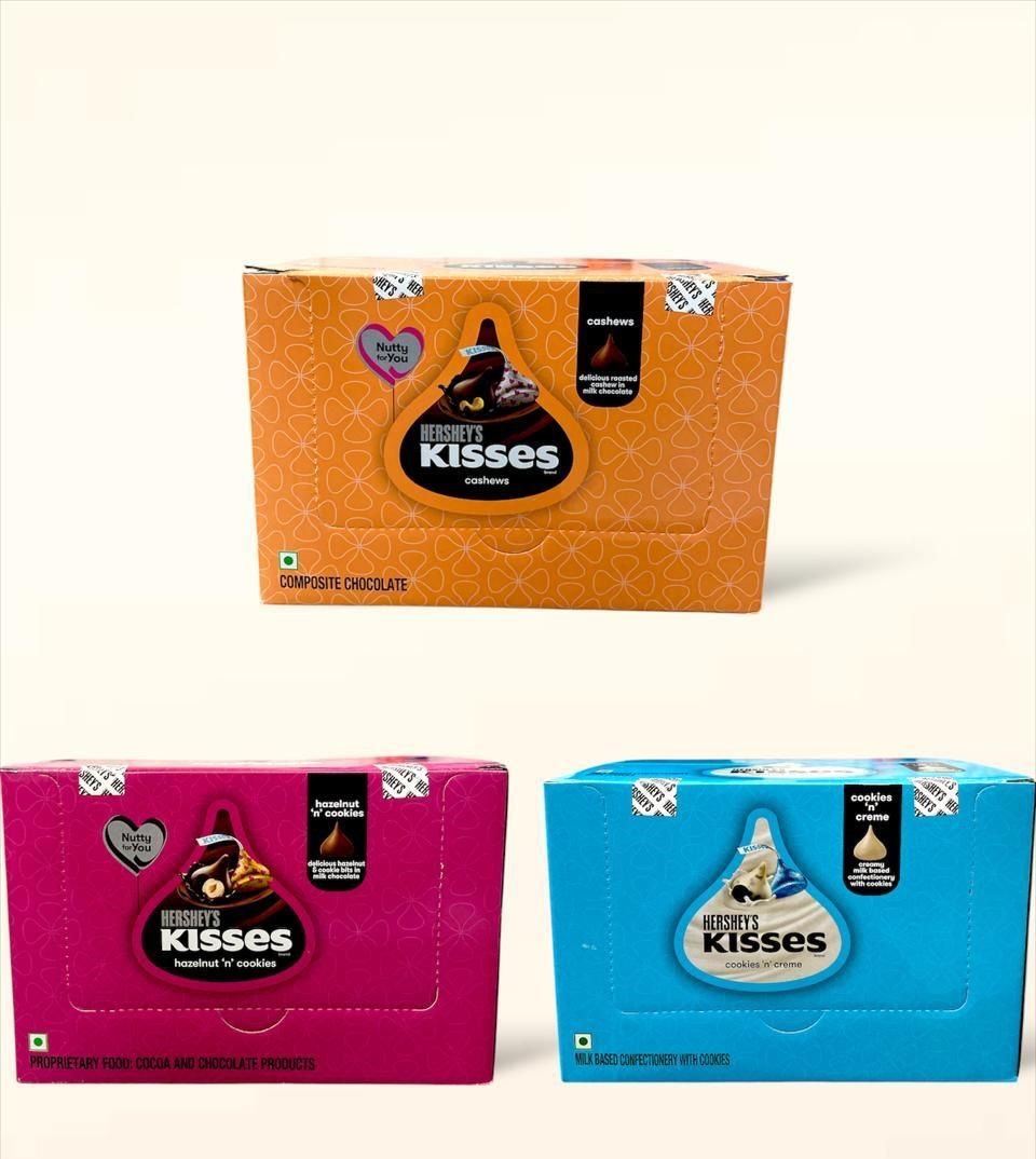 Hershey’s Kisses Diwali Chocolate Gift Pack | Melt-in-Mouth Milk, Almond & Cookies n Crème Chocolates | Festive Gifting Box | EDWS20251219333
