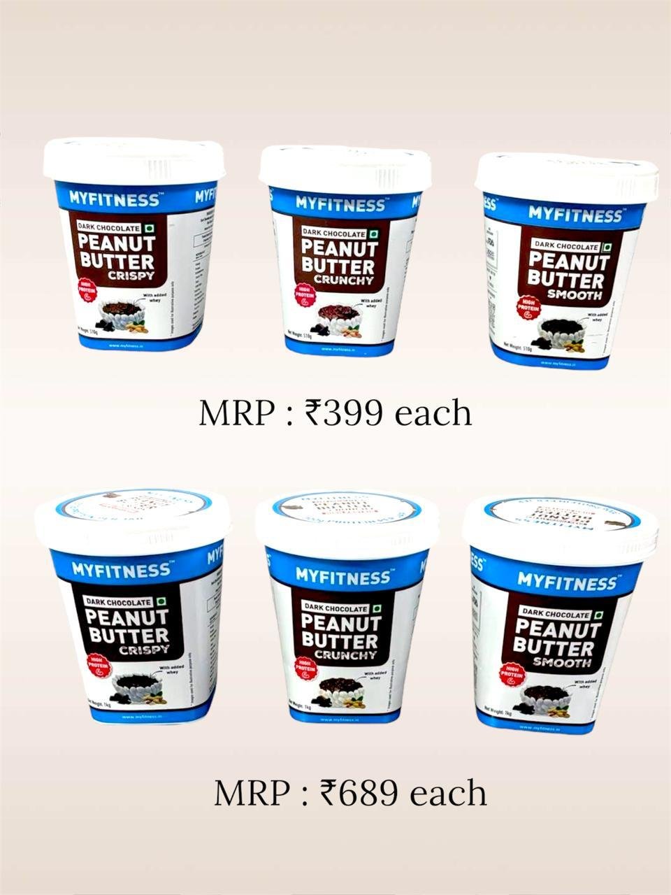 MYFITNESS Original Classic Peanut Butter Smooth 510g | 21g Protein to Boost Energy | Tasty & Healthy Nut Butter Spread | Vegan | Cholesterol Free, Gluten Free | Zero Trans Fat | Creamy Peanut Butter EDWS20251219338